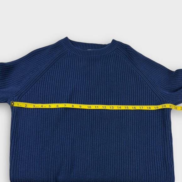J.Crew Heritage Cotton Shaker-Stitch Crewneck Sweater Navy Size Large - Picture 4 of 7